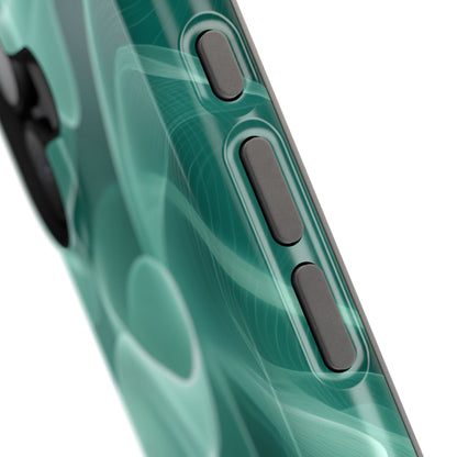 Emerald Flow MagSafe iPhone Case – Translucent Green Fabric-Inspired Design