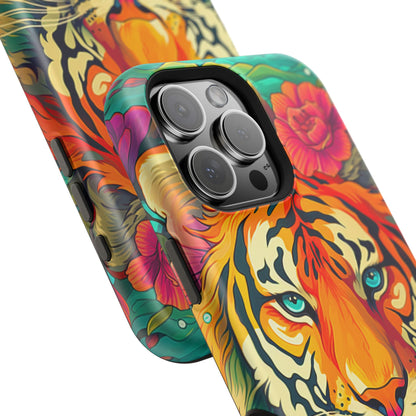 Fierce Rainbow Tiger Art - MagSafe iPhone Case