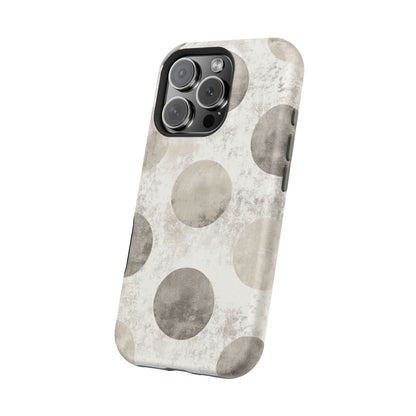 Vintage Polka Dot MagSafe iPhone Case - Minimalist Neutral Protective Cover