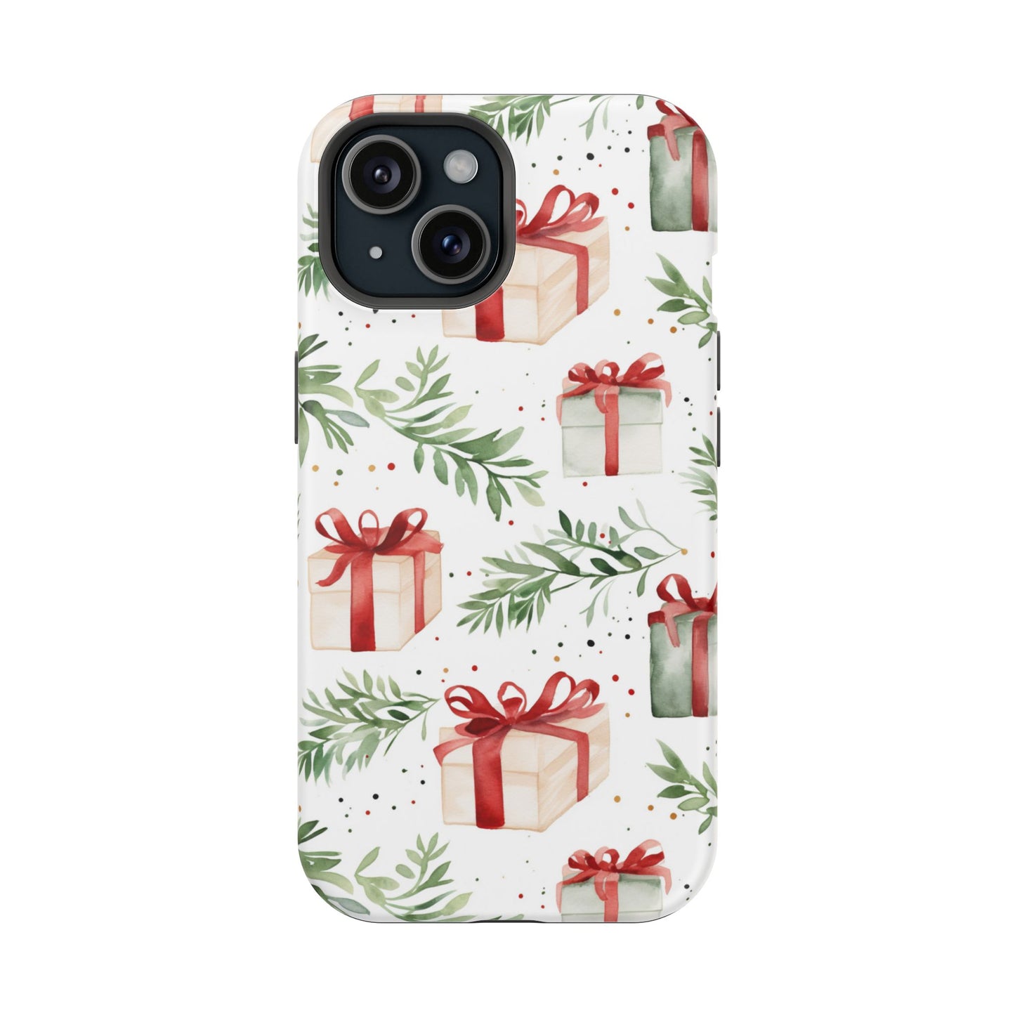 Watercolor Holiday Gifts & Greenery - MagSafe iPhone Series Case