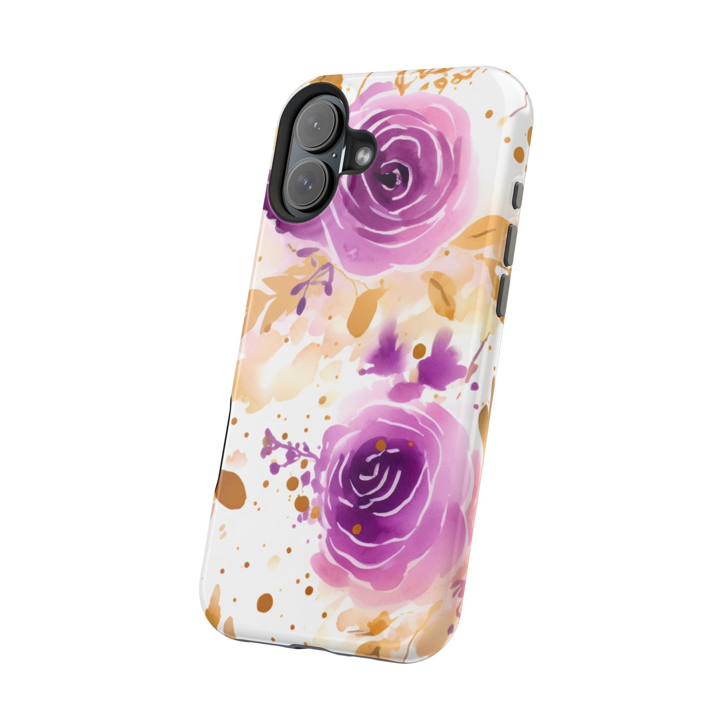 Soft Purple & Gold Floral Splash - MagSafe iPhone Series Case