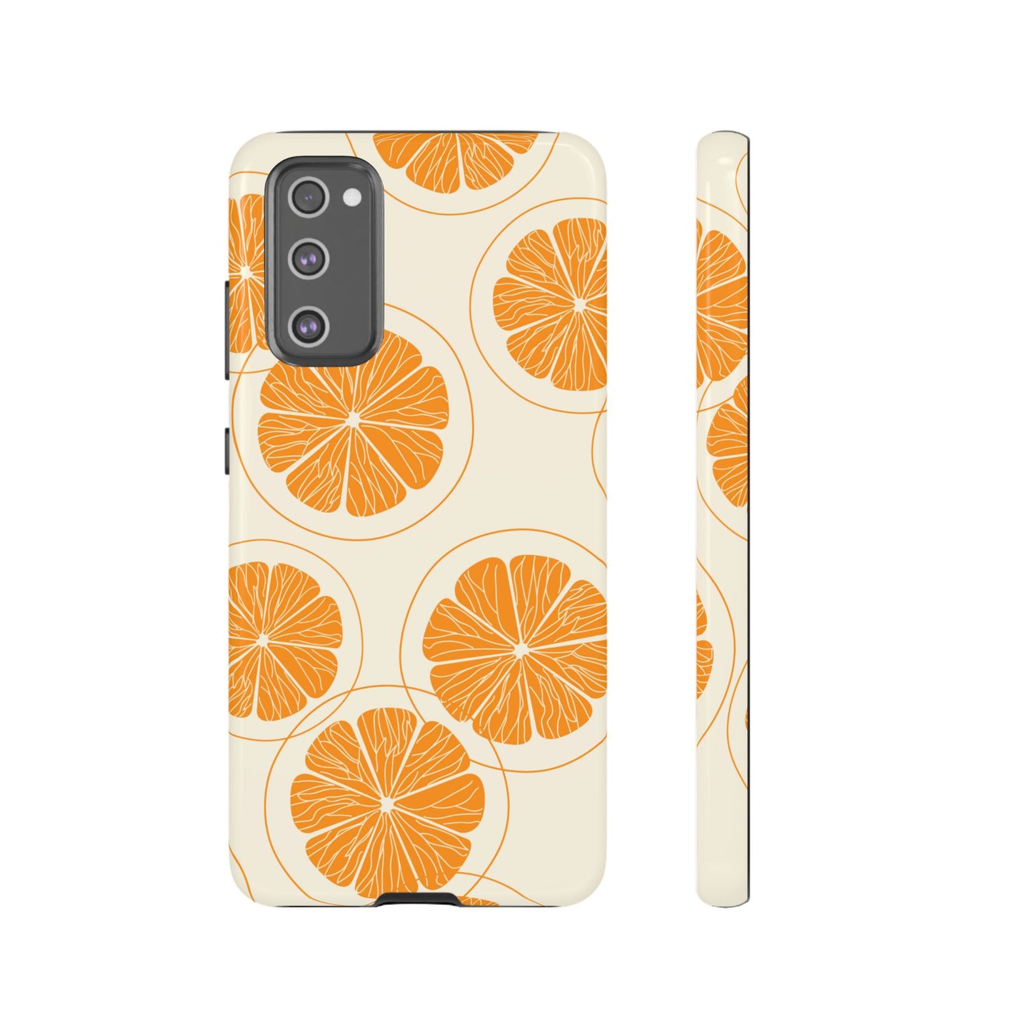 Citrus Burst Pattern Tough Samsung Galaxy  Case – Bold Orange Design, Shockproof Protection