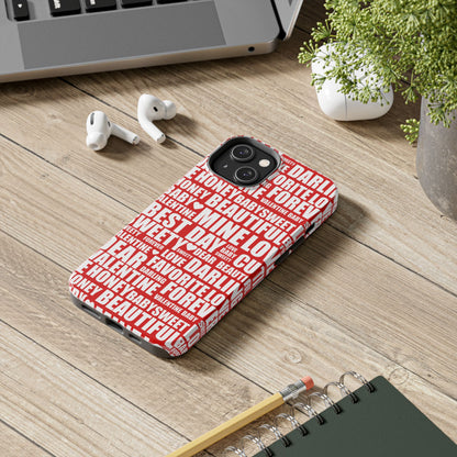 Valentine's Love Typography iPhone Case