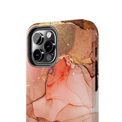 Ruby Red Marble Samsung Galaxy Case - Elegant Red Marble with Gold Accents