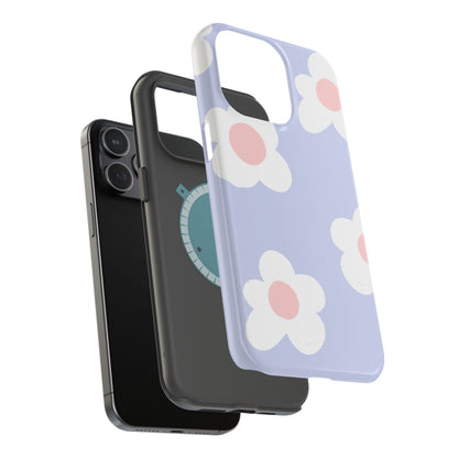 Retro Daisy Pastel Tough MagSafe iPhone Case – Durable Design with Soft Matte Finish