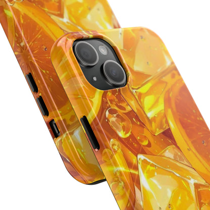 Citrus Splash iPhone Case – Bright Orange Slices & Ice, Dual-Layer Protection