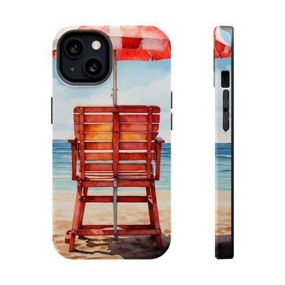 Beachfront Sunset Lounge MagSafe iPhone Case – Rearview Edition