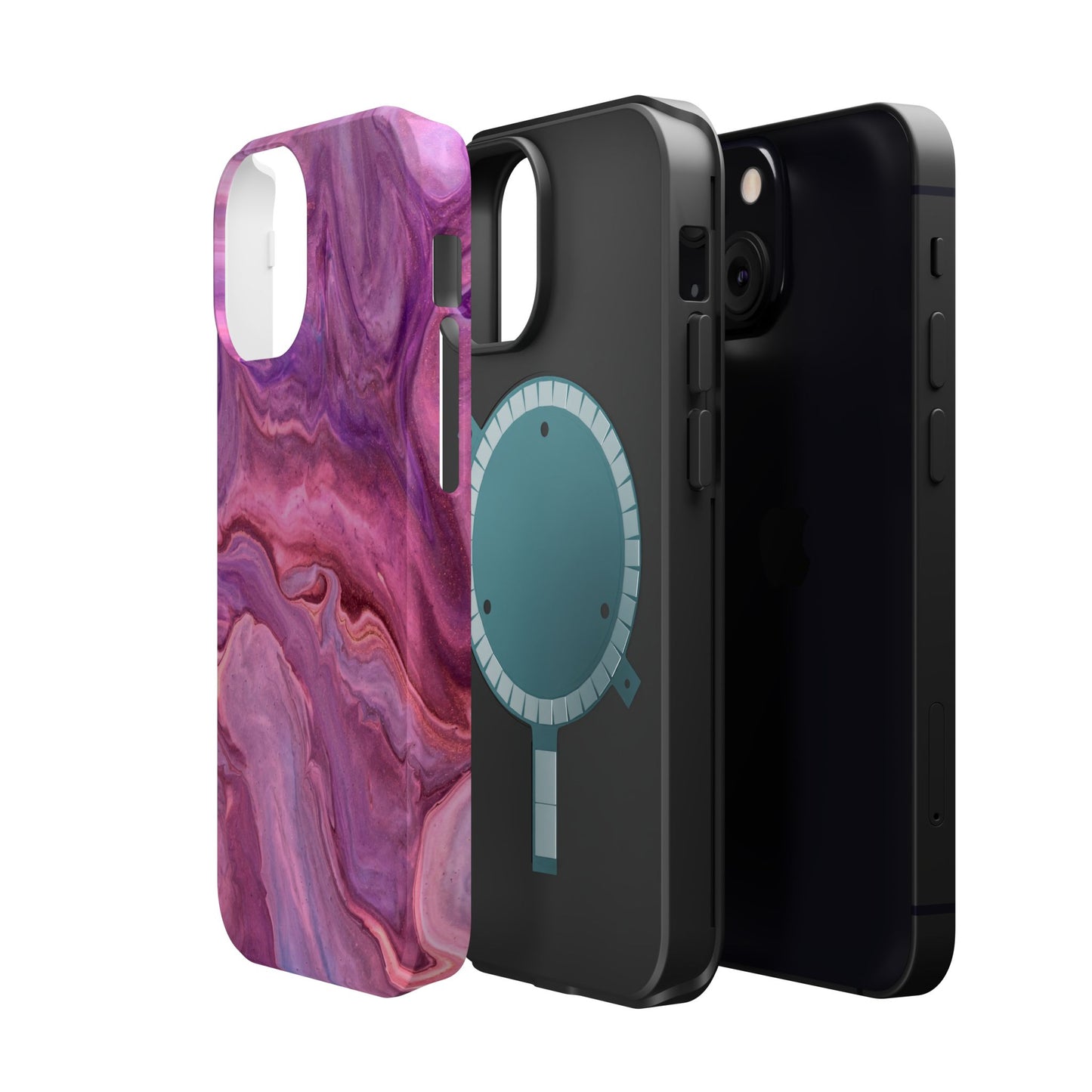 Lavender Dreamscape – MagSafe Case with Abstract Purple & Pink Marble Art