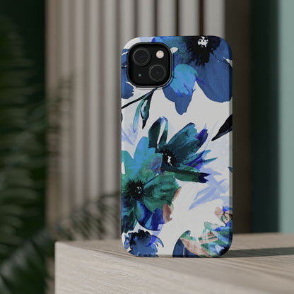 MagSafe iPhone Case – Serene Blue Blossom