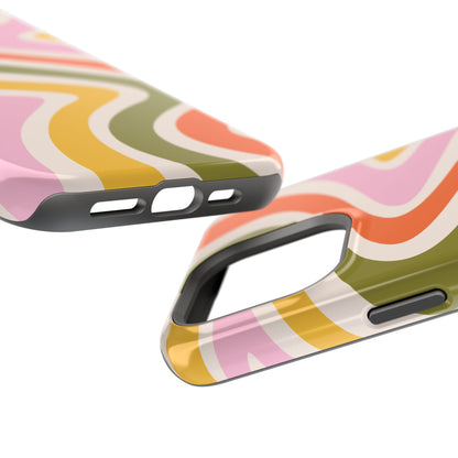 Retro Groove MagSafe iPhone Case – 70s-Inspired Design with Dual-Layer Protection