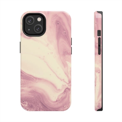 Blush Marble Glow – iPhone Case with Rose Gold & Pink Swirl Pattern