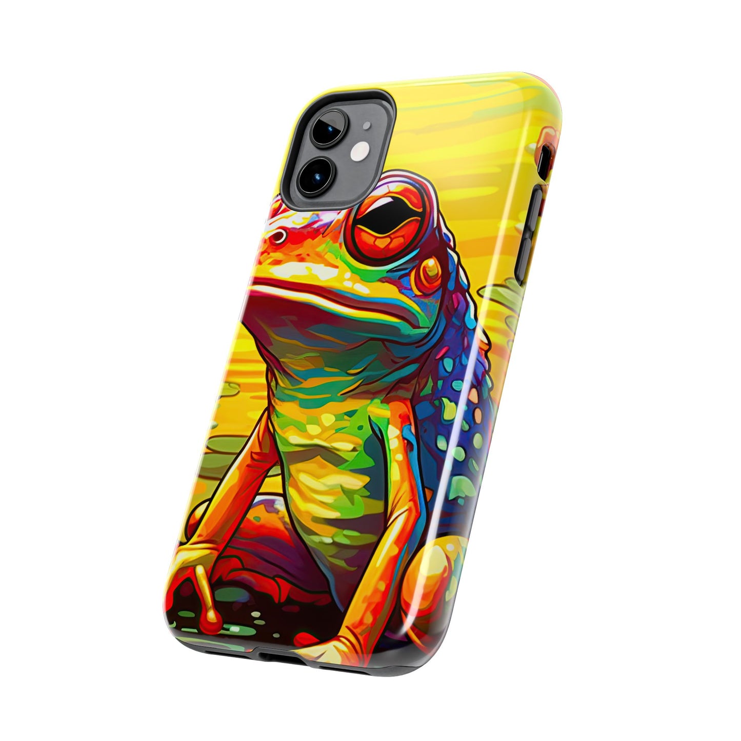 Vibrant Rainbow Frog Design – iPhone Series Case