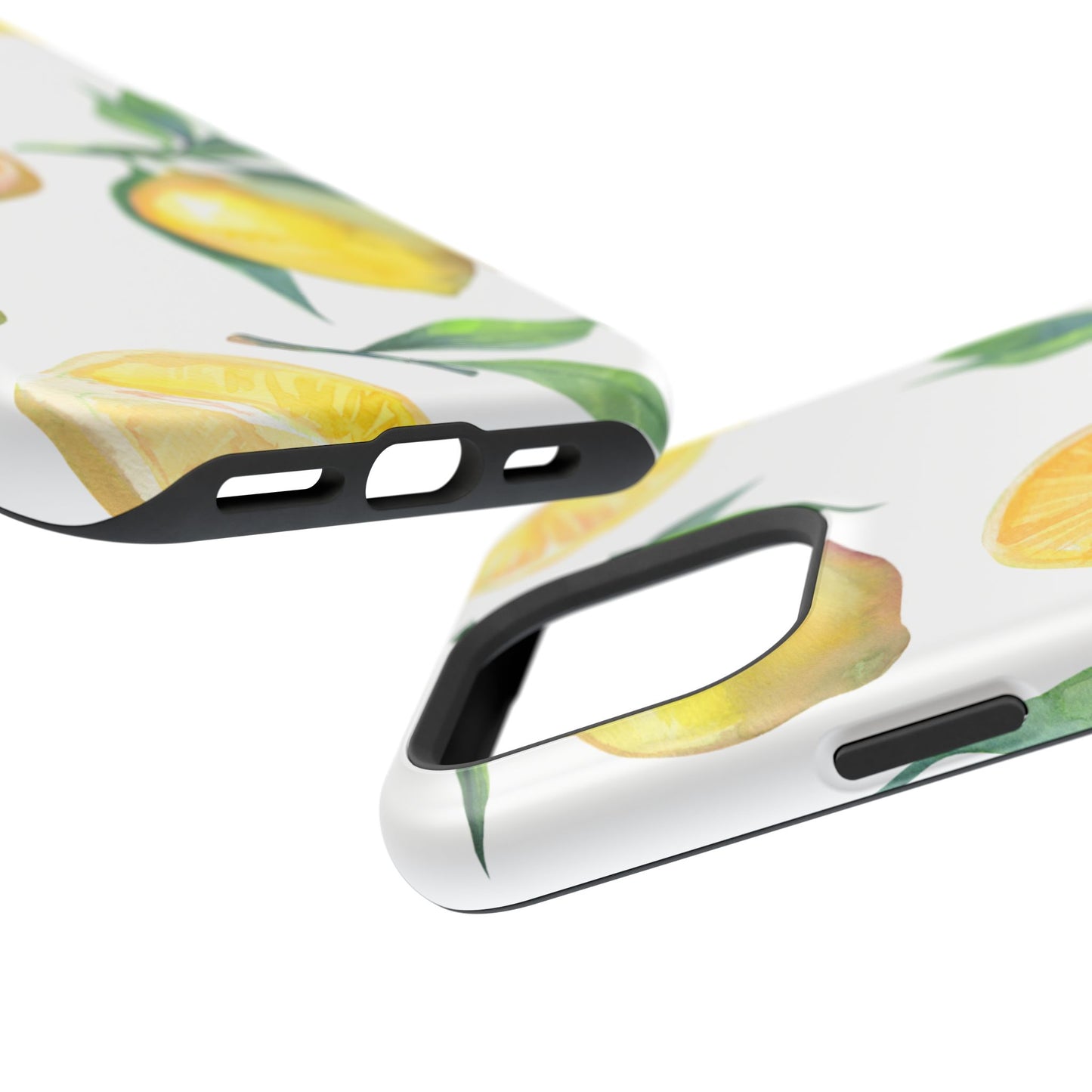 Lemon Grove Watercolor Tough MagSafe iPhone Case – Fresh Citrus Design, Dual-Layer Protection