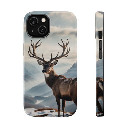 Alpine Majesty: Stag in Snow – MagSafe iPhone Case