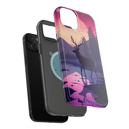 Twilight Elegance: Stag Reflection – MagSafe iPhone Case