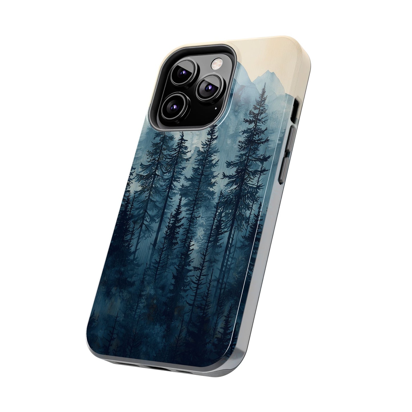 Misty Forest iPhone Case - Nature-Inspired Mountain Scene Protective Cover