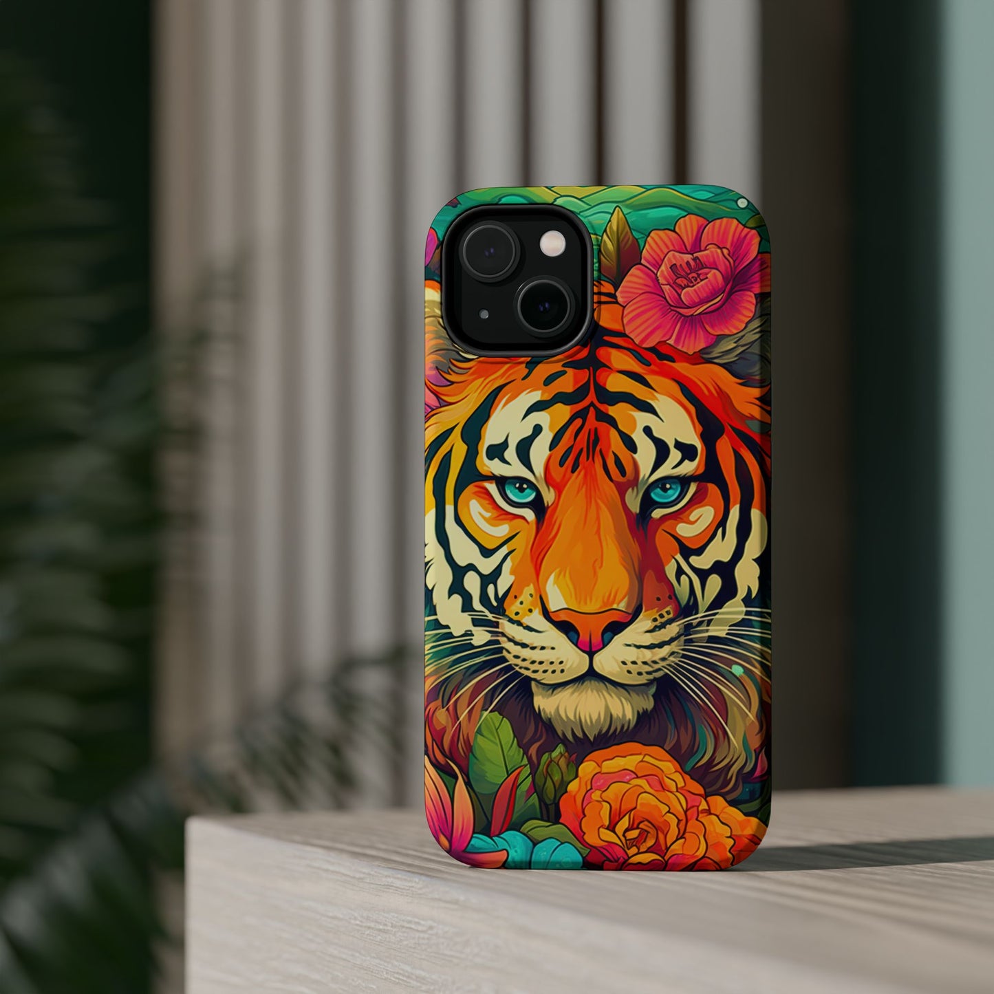 Fierce Rainbow Tiger Art - MagSafe iPhone Case