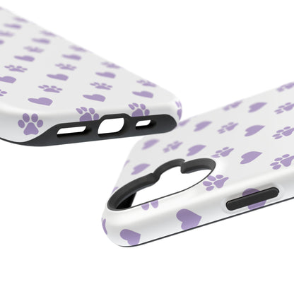 Paw Prints & Hearts – MagSafe iPhone Case with Adorable Pet-Lover Design