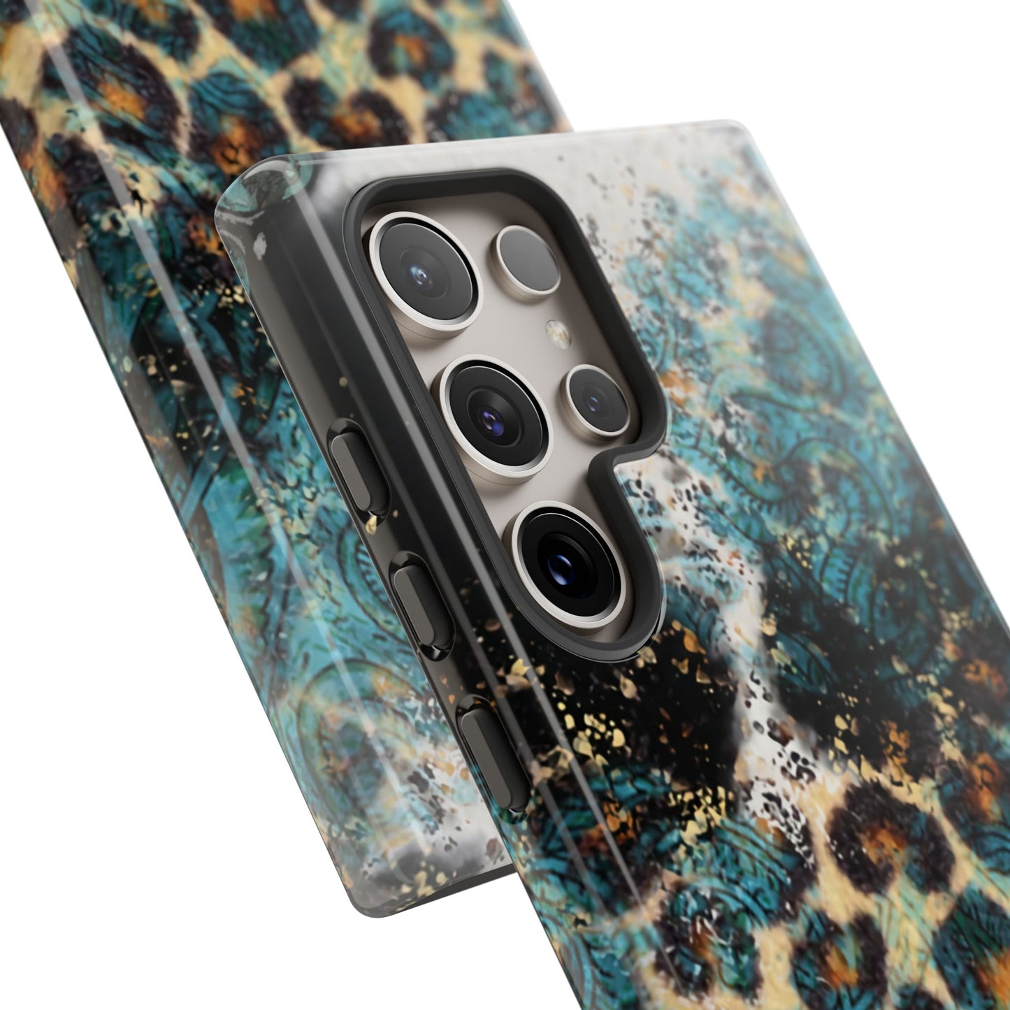 Turquoise Paisley Cowhide Leopard - Samsung Galaxy Series Case