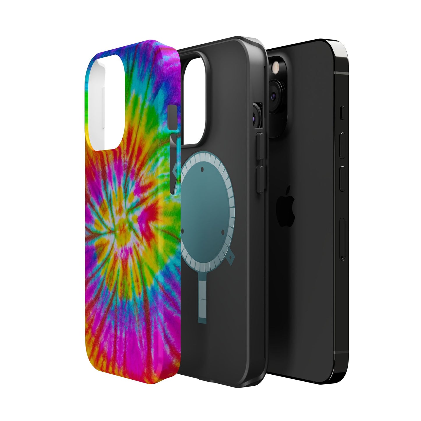 Rainbow Spiral Tie-Dye MagSafe Case – Vibrant Colors & Functionality