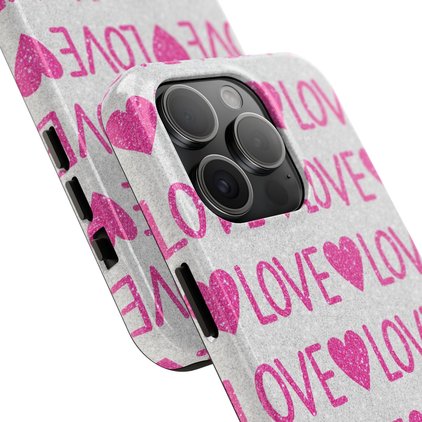 Pink Glitter Love Pattern – iPhone Series Case