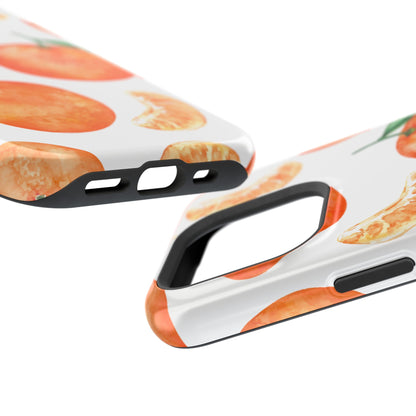 Tangerine Dreams Tough MagSafe iPhone Case – Watercolor Orange Design, Shockproof Dual Protection