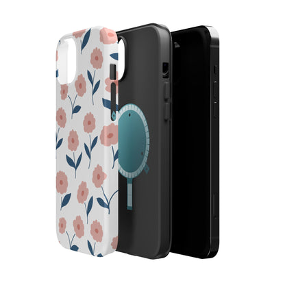 Playful Pink Floral Tough MagSafe  iPhone Case – Soft Pastel Design, Slim & Shockproof