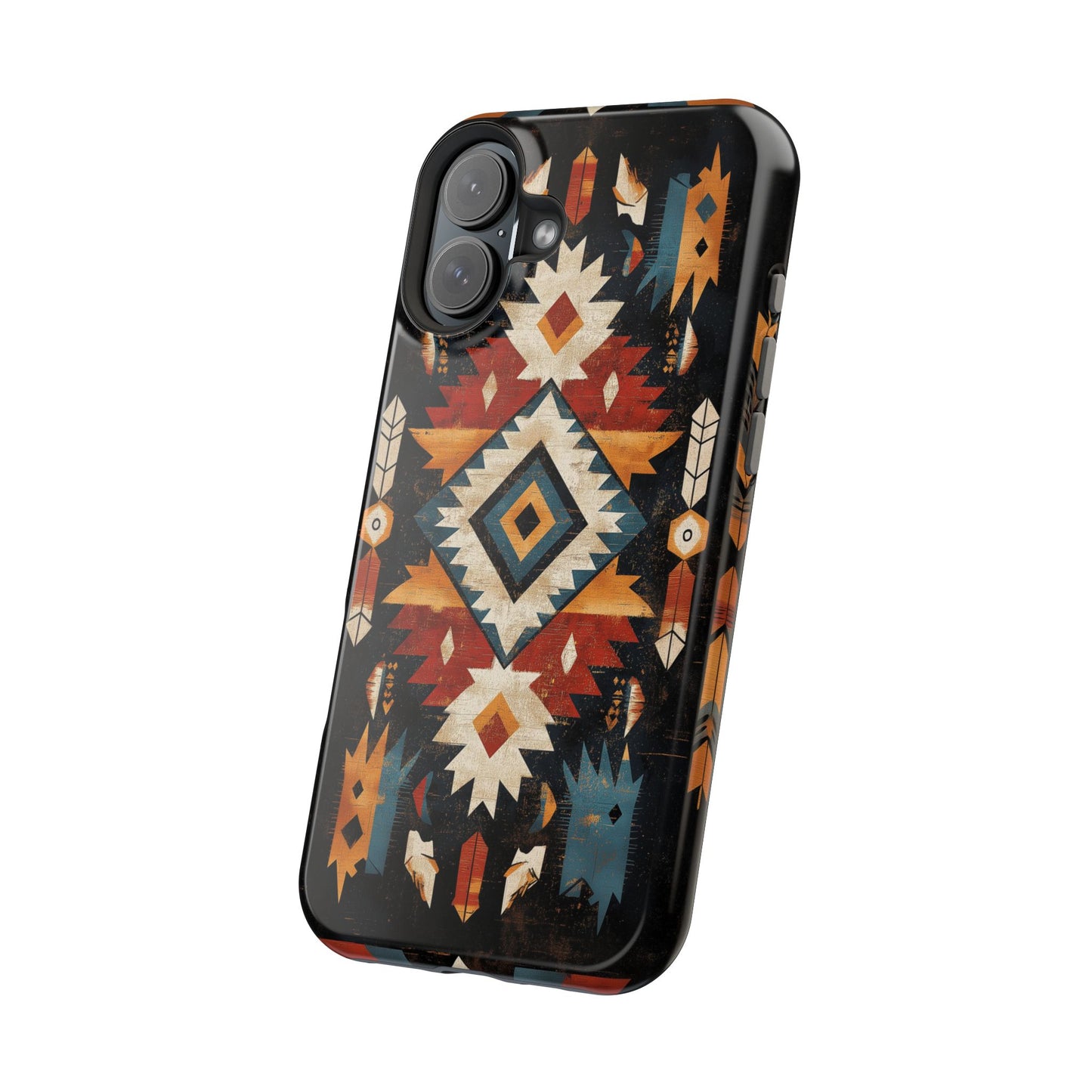 Southwestern Arrow & Diamond Tough MagSafe iPhone Case – Bold Tribal Design, Dual-Layer Protection