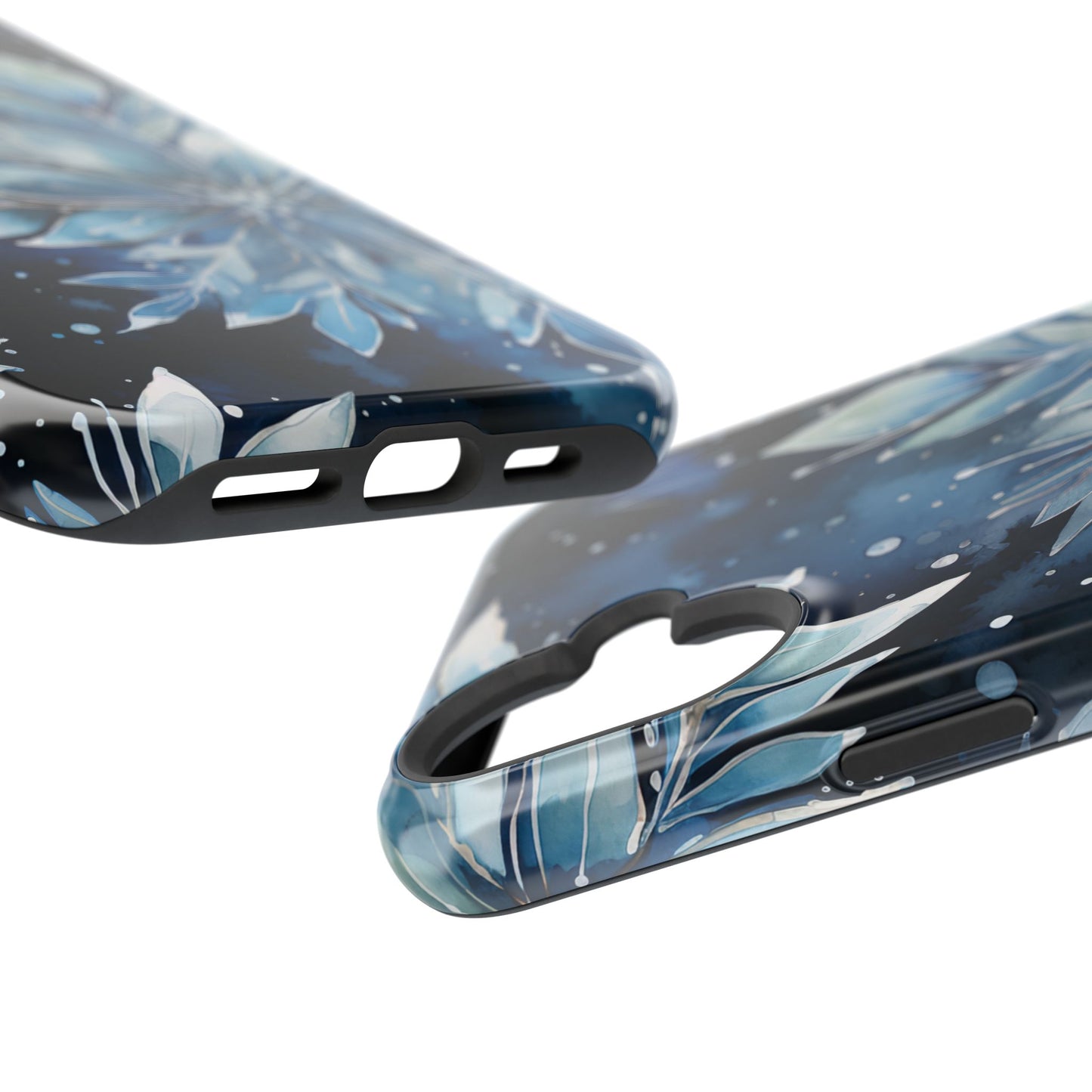 Winter’s Embrace – Blue Snowflake MagSafe iPhone Case