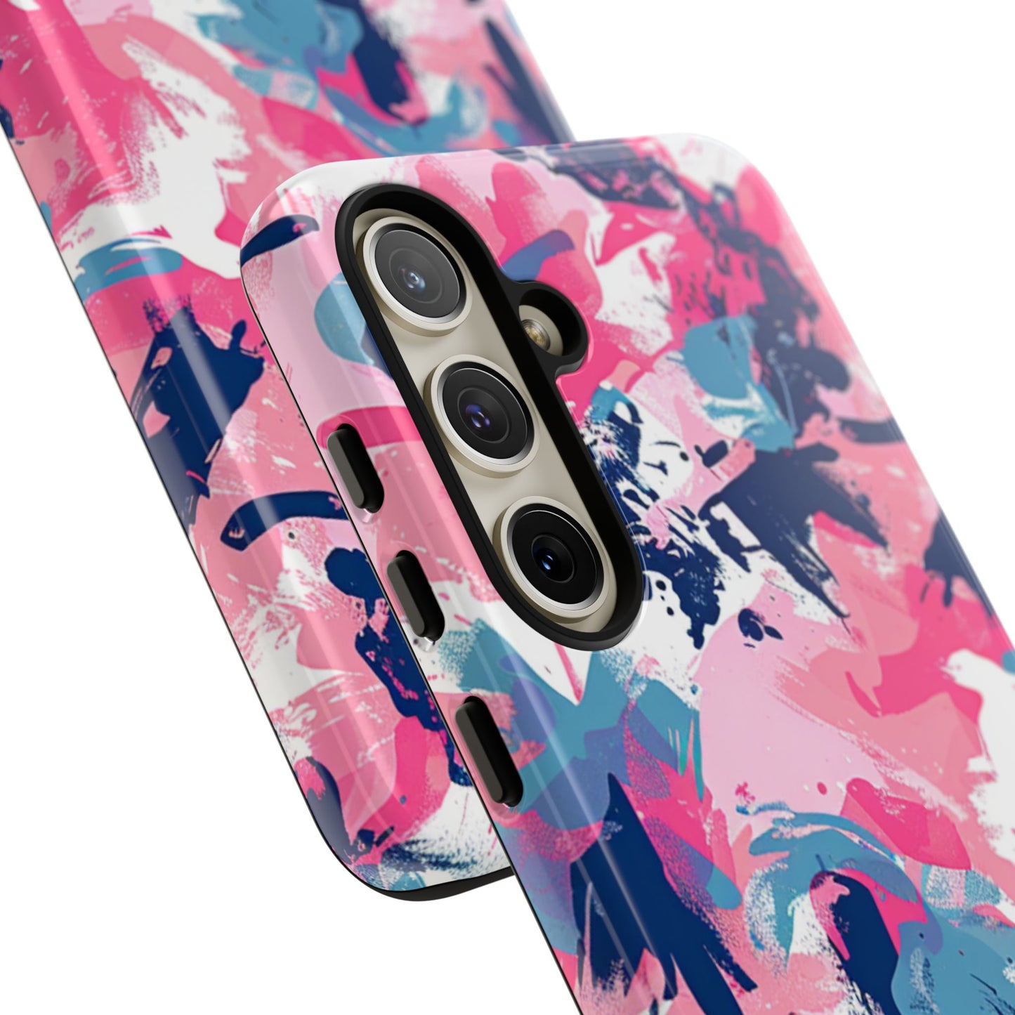 Vibrant Pink & Navy Abstract Splash – Samsung Galaxy Case