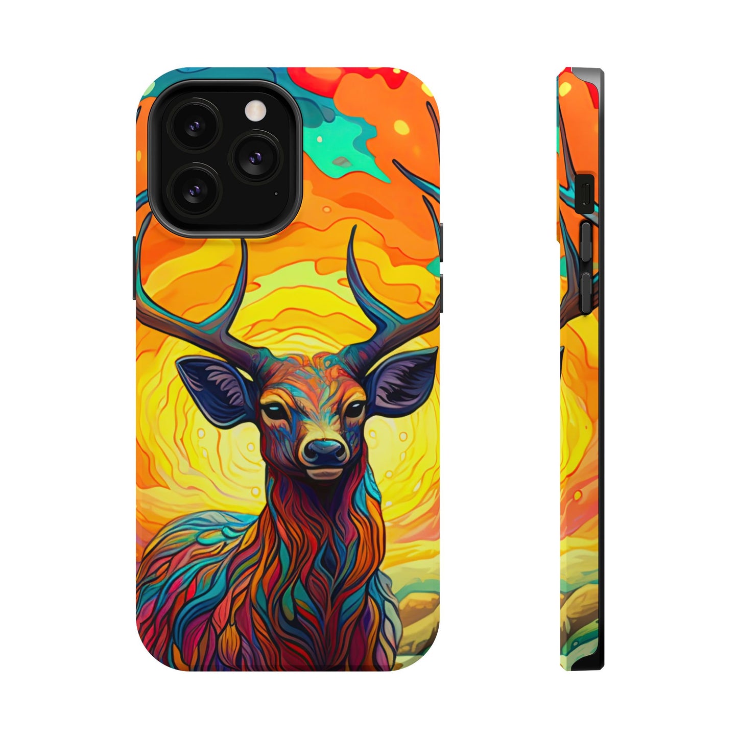 Vibrant Stag in Bloom – MagSafe iPhone Case