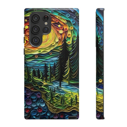 Radiant Forest Sunset Samsung Galaxy Case – Artistic Landscape Design