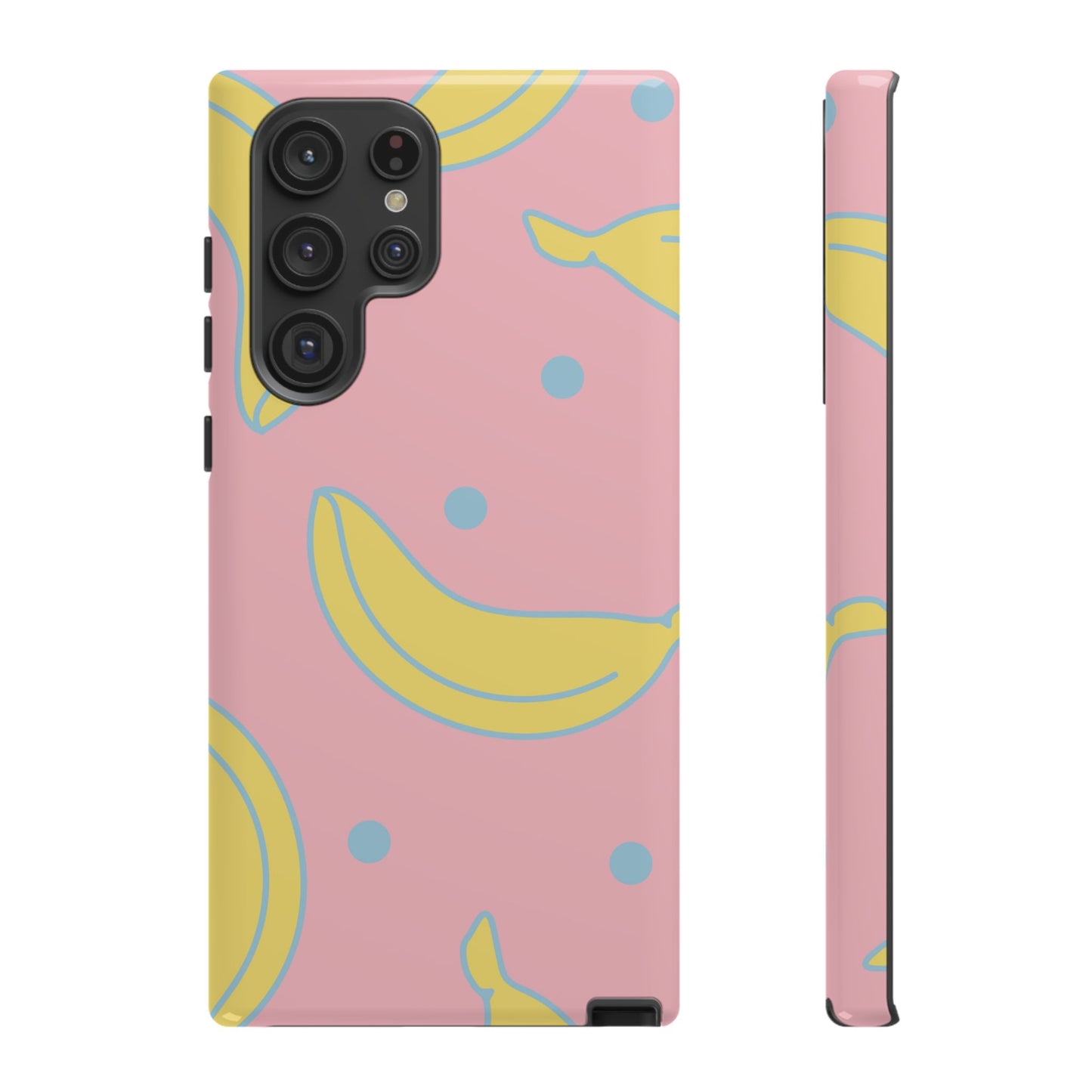 Pink Banana Pop Samsung Galaxy Case – Cute Pastel Design with Fun Retro Vibe