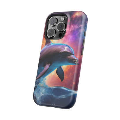 Cosmic Dolphin Galaxy Art - MagSafe-Compatible Case