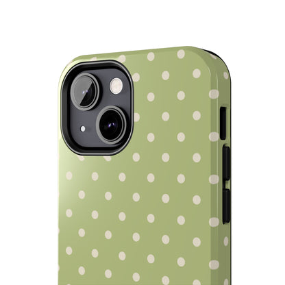 Sage Green Polka Dots – iPhone Case