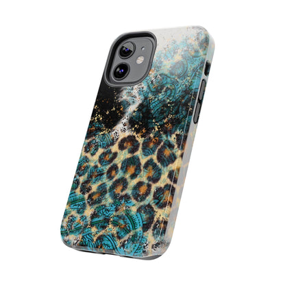 Turquoise Paisley Cowhide Leopard - iPhone Series Case