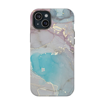 Sky Blue & Purple Marble Wave – MagSafe Case with Dreamy Marble Design