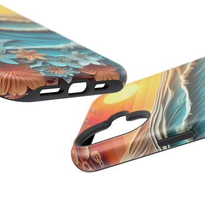 Tropical Sunset Paper Art Ocean – iPhone Series Case