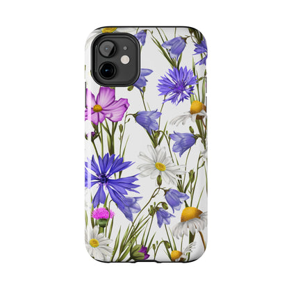 Wildflower Meadow iPhone Case – Purple, Blue, and White Floral Design