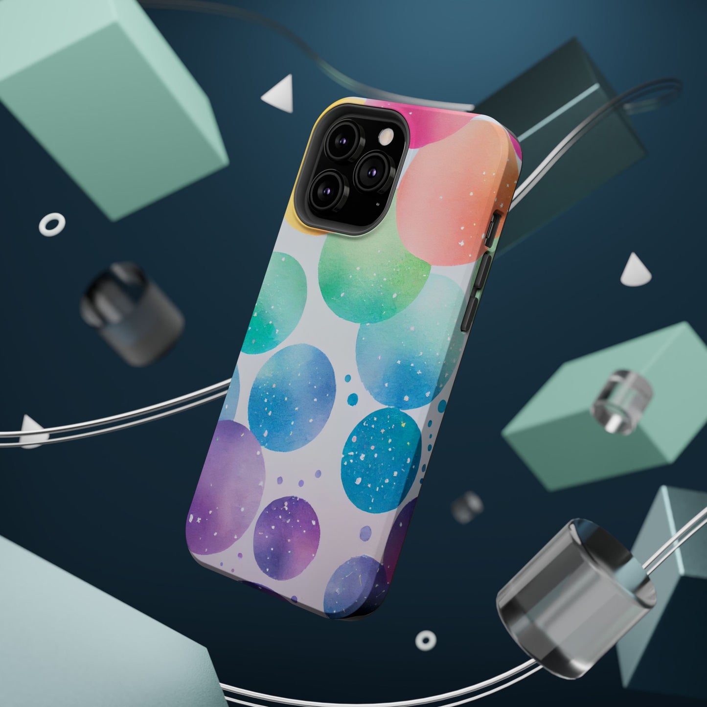 Pastel Galaxy Bubbles  MagSafe iPhone Case – Slim Design, Glossy Finish