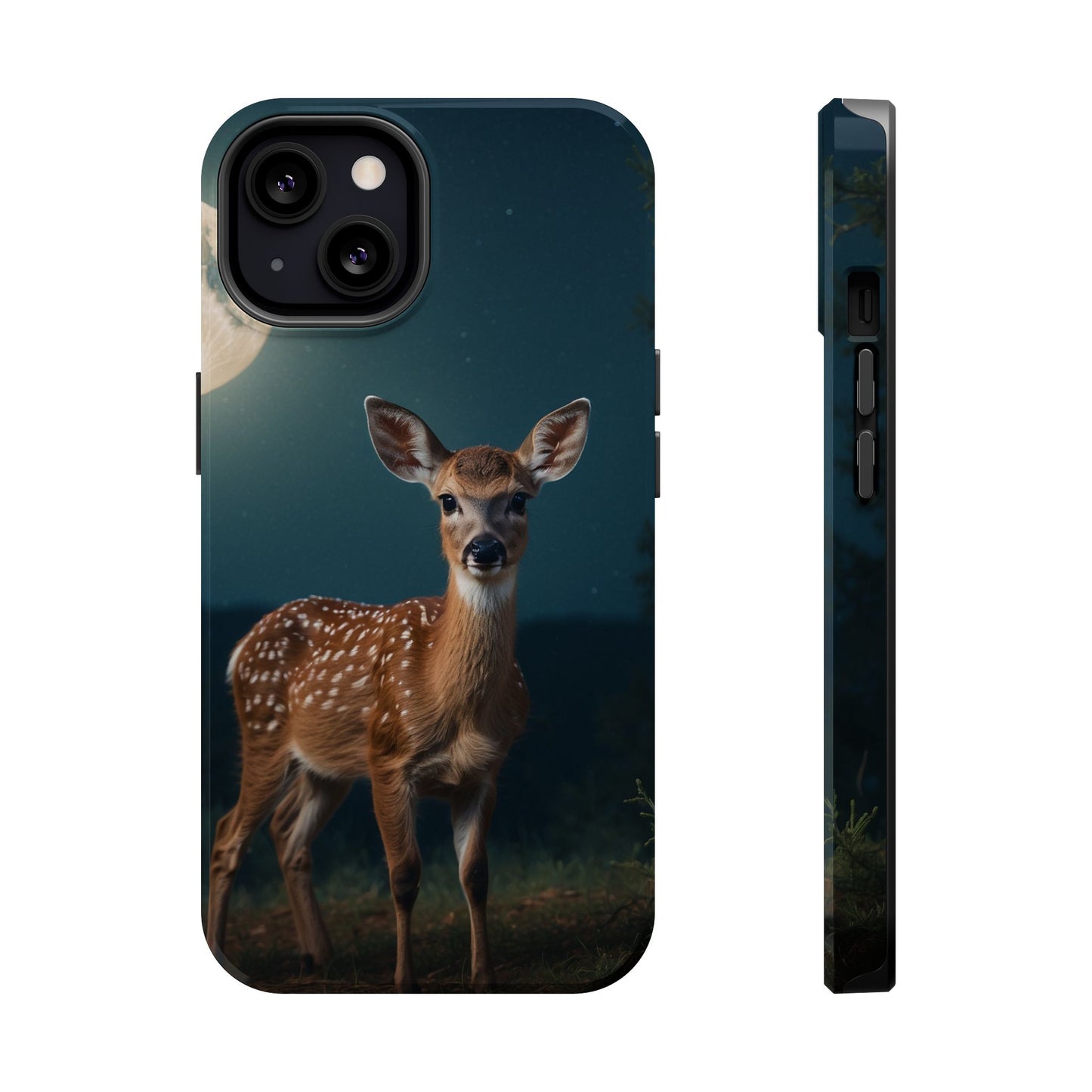 MagSafe-Compatible iPhone Case – Mystic Fawn Under the Moonlit Sky