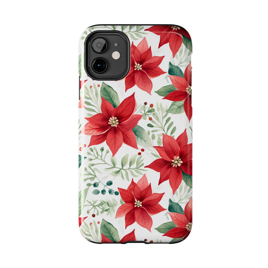 Festive Poinsettia Holiday Pattern – iPhone Series Case