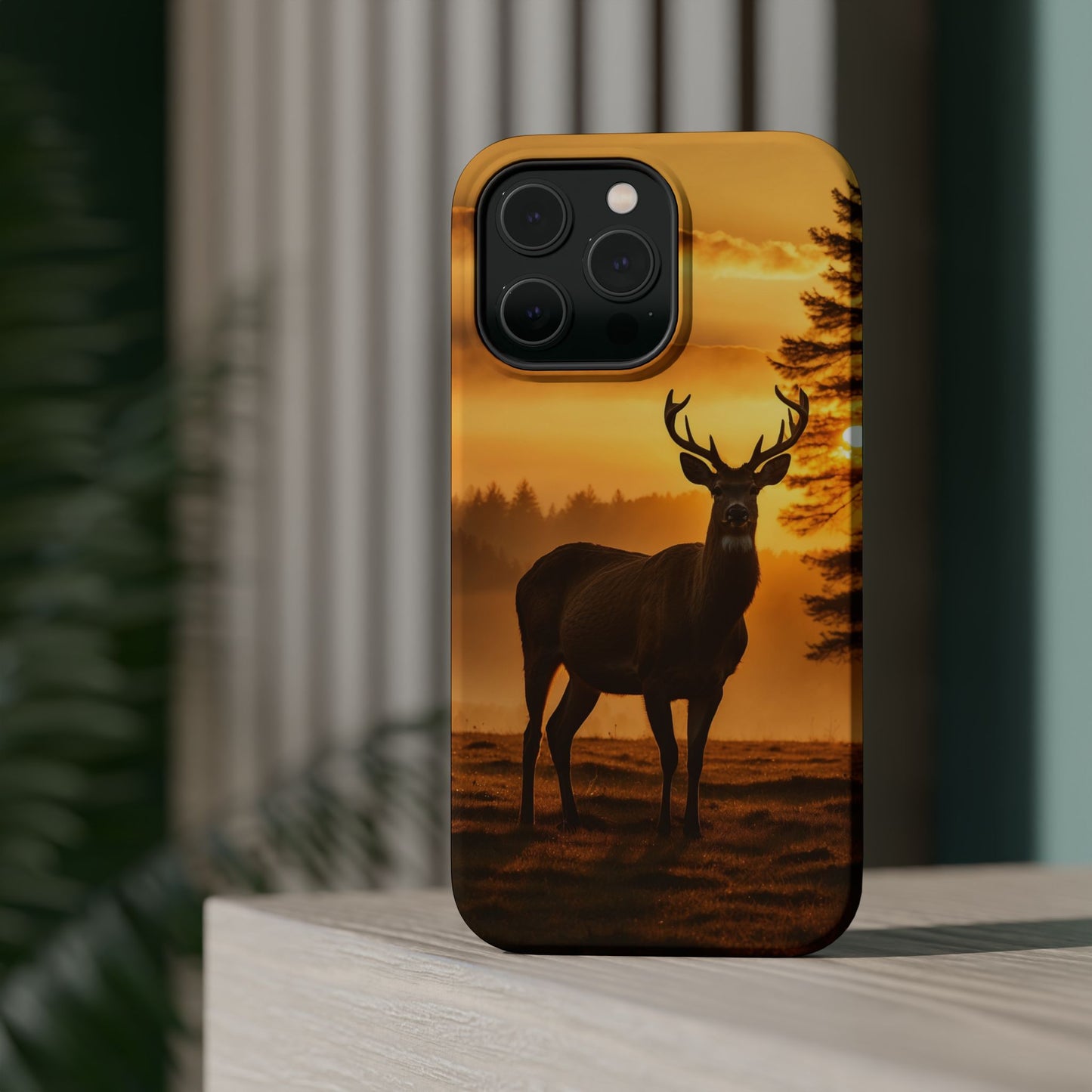 Sunset Majesty: Regal Stag – MagSafe iPhone Case