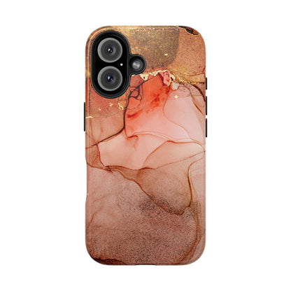 Ruby Red Marble Samsung Galaxy Case - Elegant Red Marble with Gold Accents