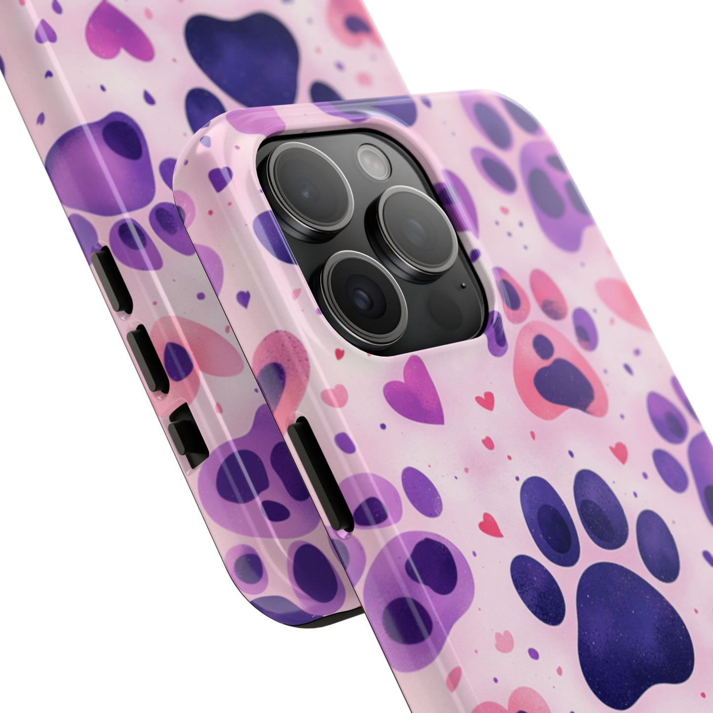 Purple Paw Print iPhone Case - Playful Pet Lover’s Protective Cover