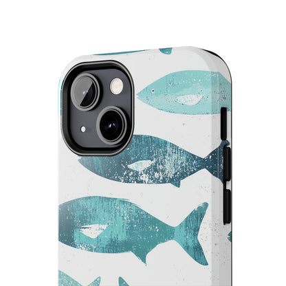 Vintage Blue Fish Print - iPhone Series Case