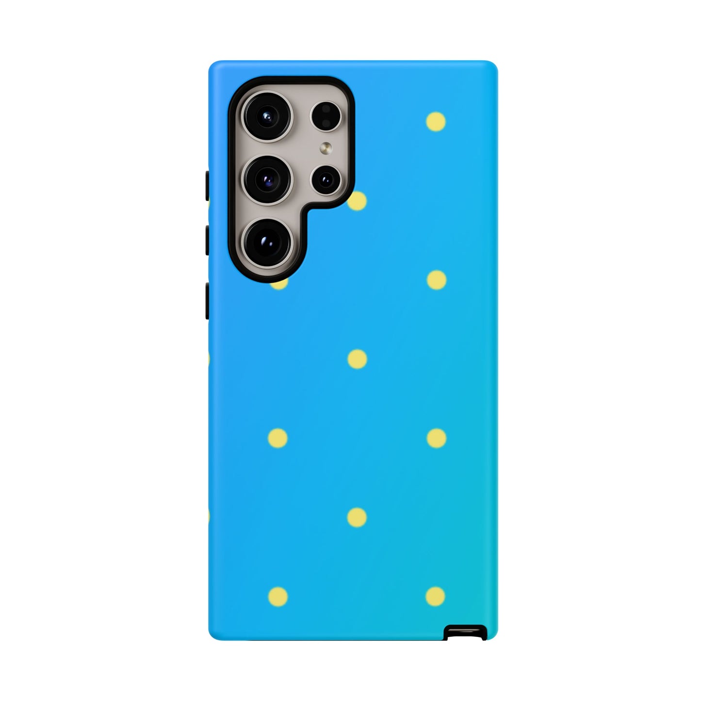 Blue Ocean Gradient Polka Dots Samsung Galaxy Case – Shockproof, Smooth Matte Finish, Dual-Layer Design