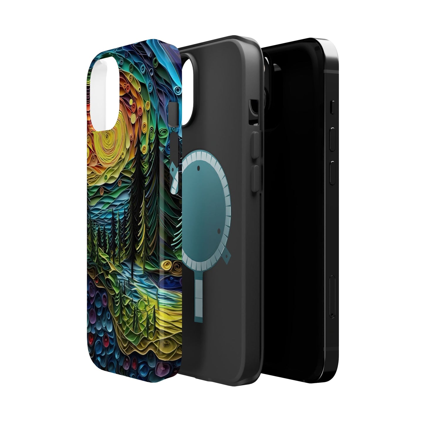 Radiant Forest Sunset MagSafe iPhone Case – Artistic Landscape Design