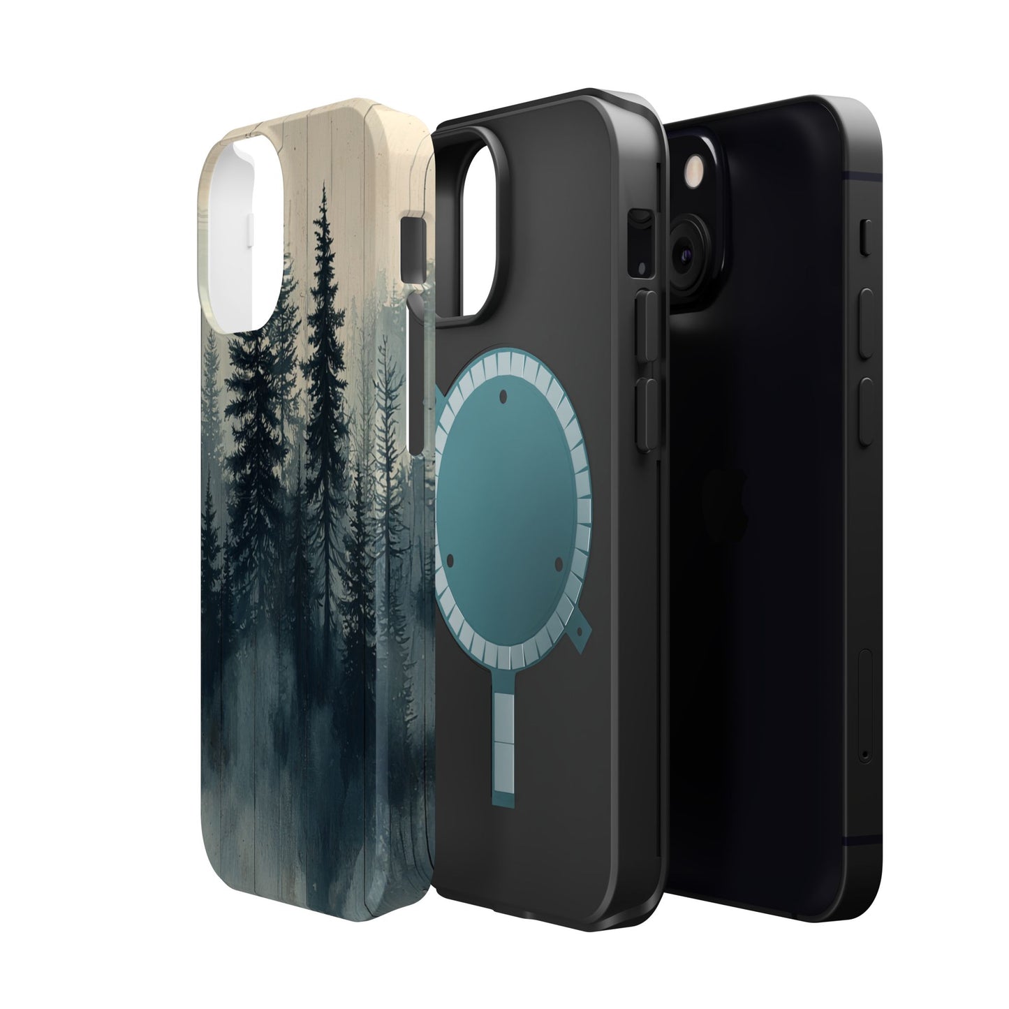 Misty Forest Wood MagSafe iPhone Case - Nature-Inspired Protective Cover