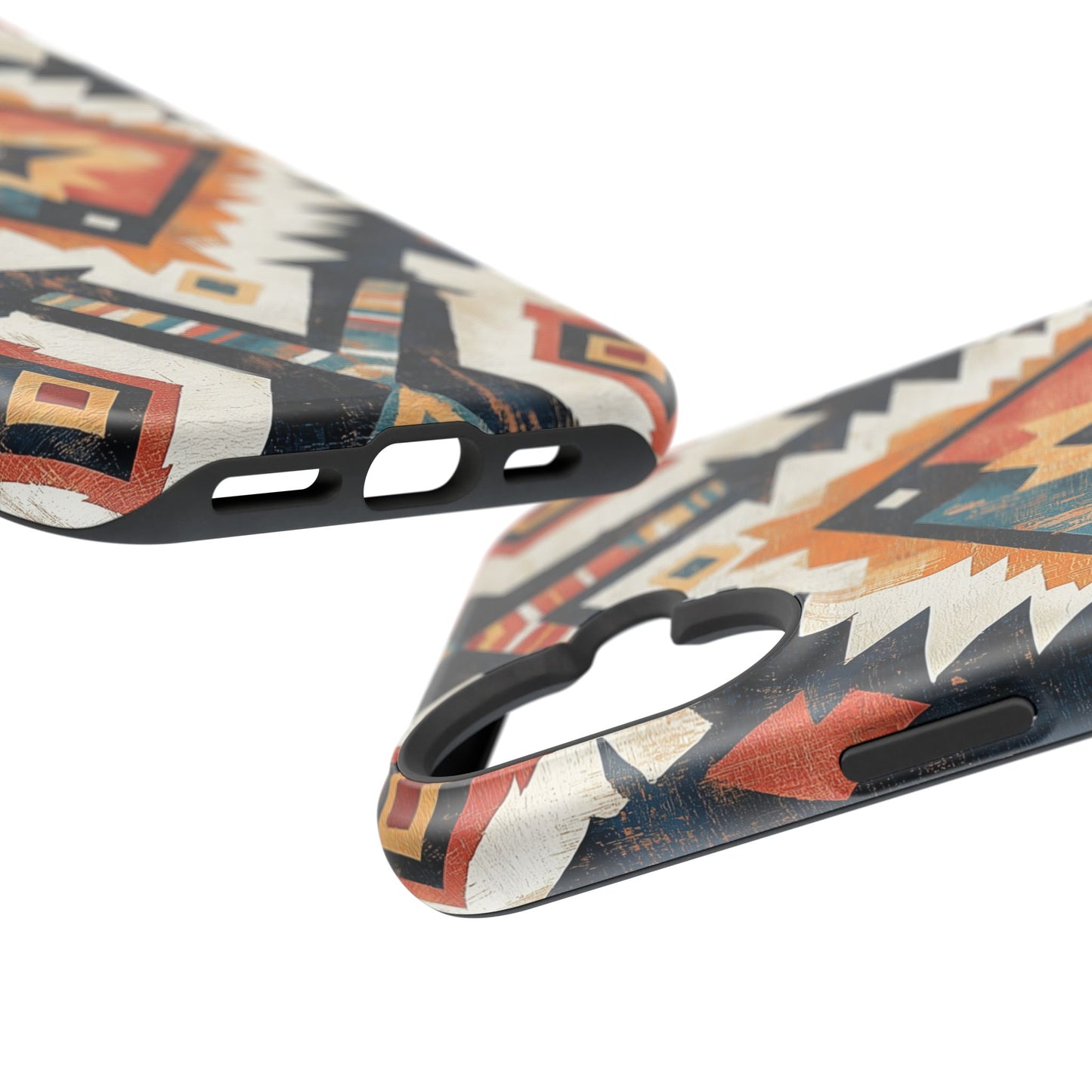 Vintage Southwestern Diamond Tough MagSafe iPhone Case – Rustic Tribal Design, Dual-Layer Protection